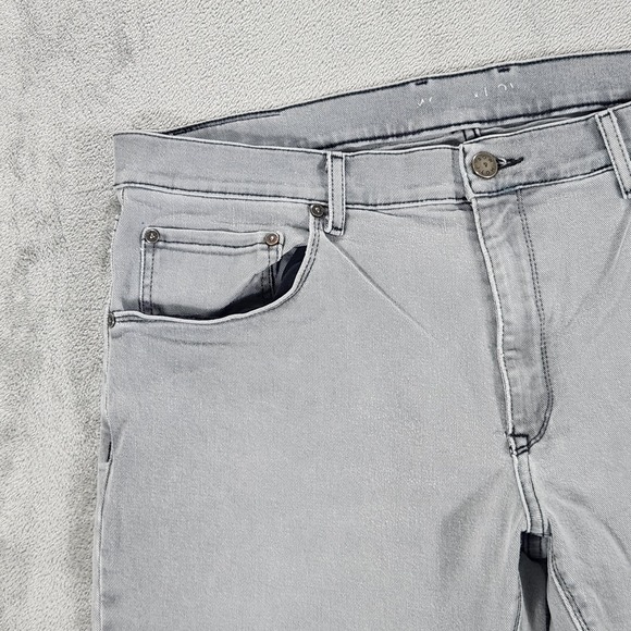 Mott & Bow Jeans Mens 38x32 Stone Gray Straight Leg Stretch Denim Casual - Picture 4 of 15